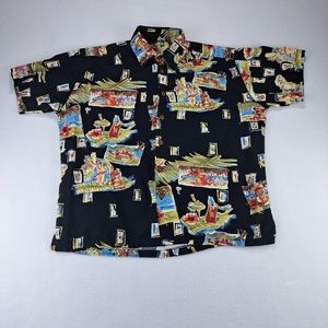 Kahala Hawaiian Islands Shirt Mens‎ Large Tiki Bar Multicolor Short Sleeve